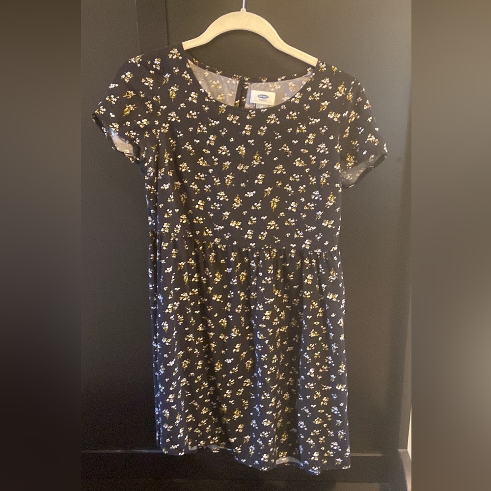 Black floral old navy dress.